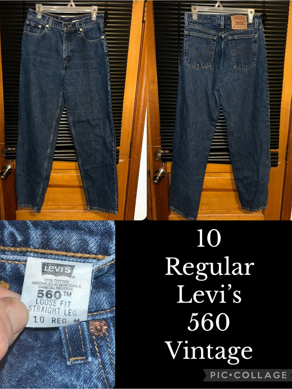 Womens Levi's Dark Blue Straight-Leg 560 Vintage Jeans -10 R